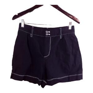 Who What Wear Black High Waisted Shorts Contrast Stitching Casual Women's S